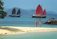 THE BAY OF PHANG-NGA ON A CHINESE JUNK